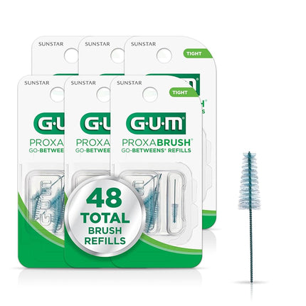 GUM Proxabrush Go-Betweens Interdental Brush Refills, Moderate, Plaque Removal, 8 Count