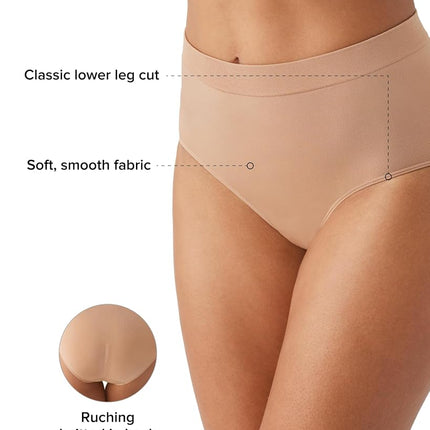 Wacoal Women's B-Smooth Seamless Full Coverage Brief Panty, 838175, Praline, XXL
