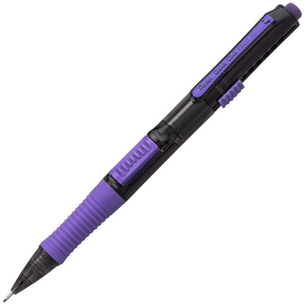 Pentel Quick Click Pop PD217AV Mechanical Pencil Medium 2B 0.7mm Black Barrel with Purple Trim (Pack of 12)