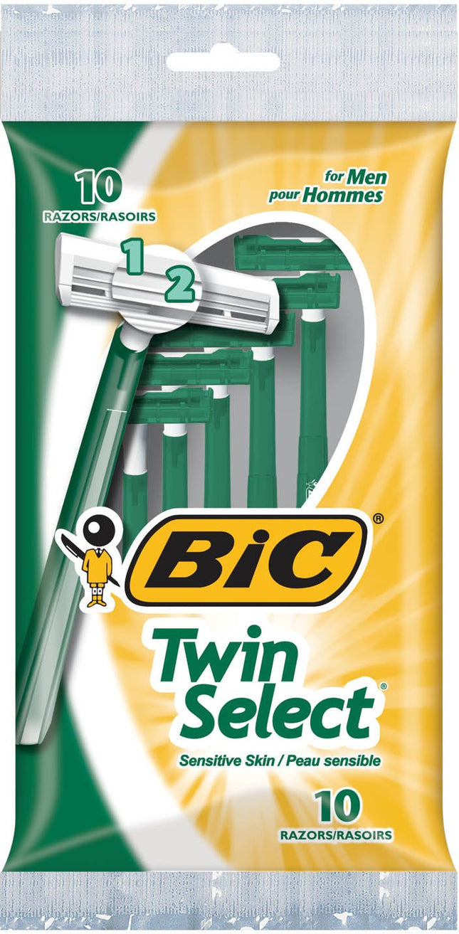 BIC Twin Select Men's Disposable Razor, 10 Count (