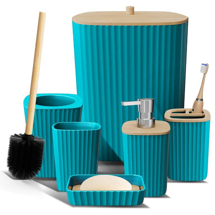 Clara Clark Bathroom Set - Teal Bathroom Accessori
