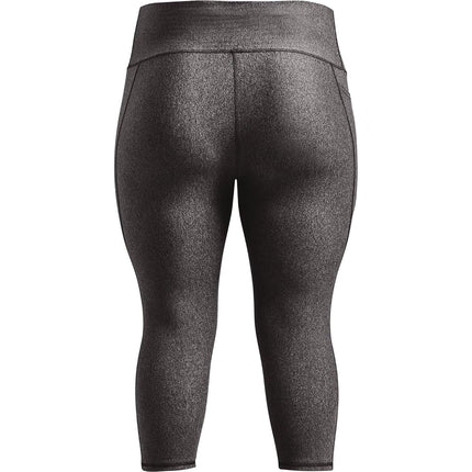Under Armour Women's HeatGear High Waisted Pocketed Capri, Charcoal Light Heather (019)/White, X-S Tall