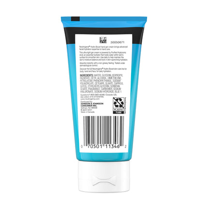 Neutrogena Hydro Boost Crema de Manos en Gel con Ácido Hialurónico para Manos Suaves, Flexibles, Ligeras y No Grasas, 3 Onzas (paquete de 3)