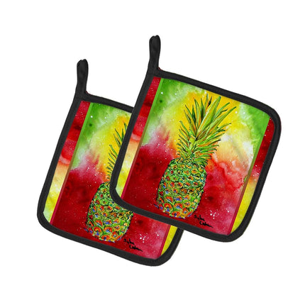 Caroline's Treasures Pineapple Pair of Pot Holders 8395PTHD, Fabric, Multicolor, 7.5HX7.5W