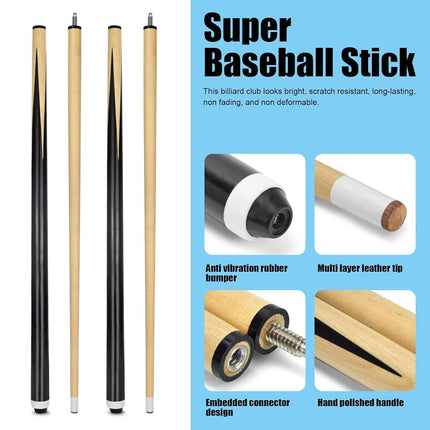 VANLAN Billiard House Cue Sticks Pool Cues 2-Piece 58 Inches Billiard Tips 13mm House Bar Billiard Cue Sticks Hardwood Cues Set of 2 (58" Set of 2)
