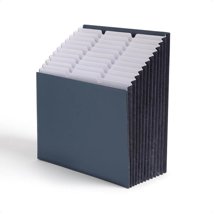 Smead Stadium File, 12 Pockets, Tear Resistant Gusset, Letter Size, Navy, Alphabetic/Daily/Monthly/Household Labels (70211)