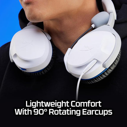 HyperX Cloud Stinger 2 – Casque gaming pour PlayStation | Confort signature | Serre-tête réglable | Filaire | Blanc
