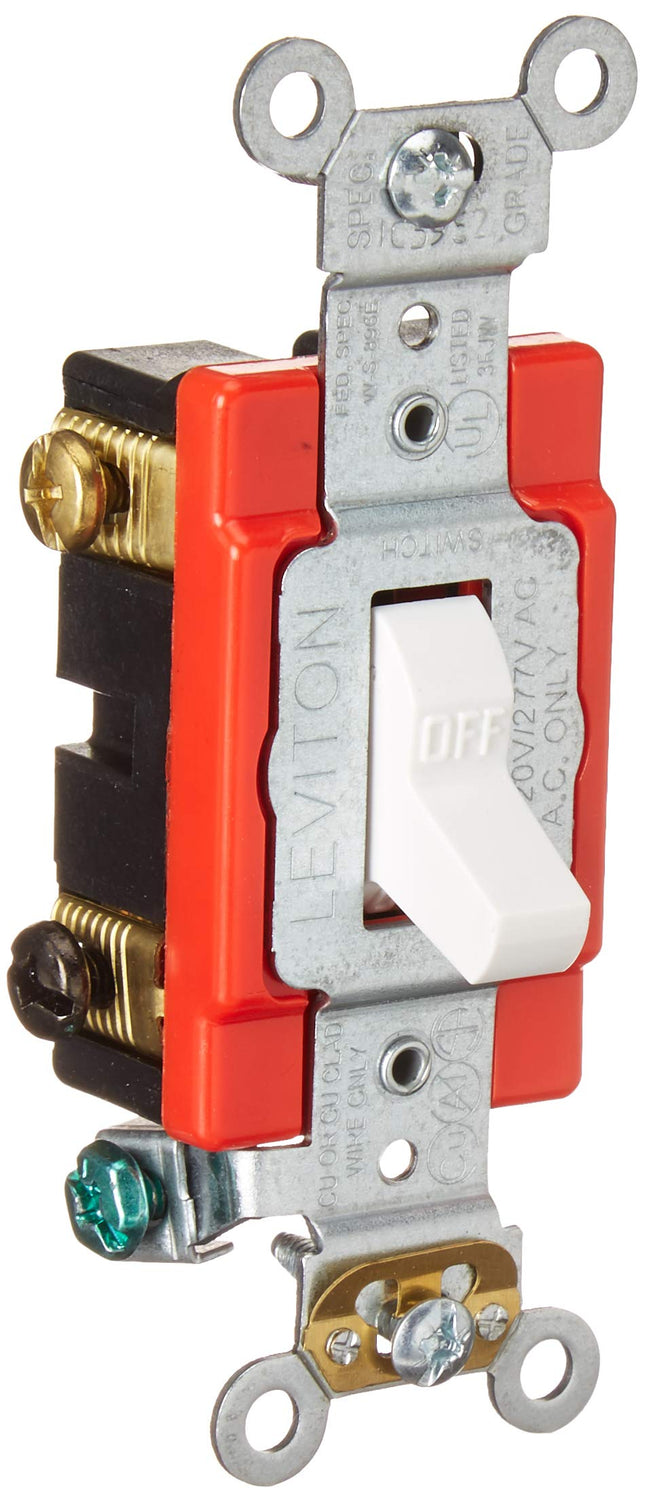 Leviton Toggle Double-Pole AC Quiet Switch, Extra 