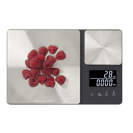 KitchenAid Dual Platform Digital Kitchen Scale, 11 pound capacity, Black
