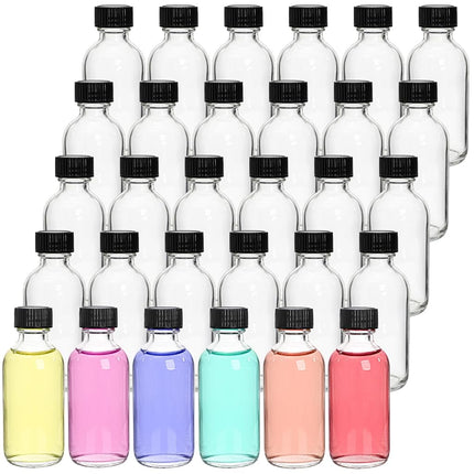 Bekith 30 Pack 2 oz Small Glass Bottles with Lids,