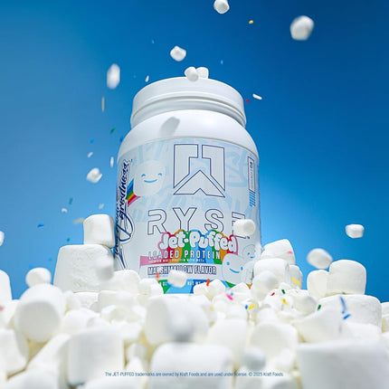RYSE Up Supplements Ryse Core Series Loaded Protein | Build, Recover, Strength 25g Whey Added Prebiotic Fiber and MCTs Low Carbs & Sugar 27 Servings (Marshmallow)