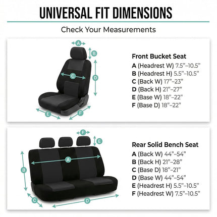 FH GROUP Car Seat Covers, Full Set, Black
