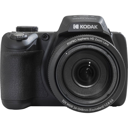 Cámara digital Kodak PIXPRO AZ528 (negra) paquete con tarjeta de memoria de 32GB + estuche para cámara + billetera para tarjetas de memoria + protectores de pantalla + accesorios