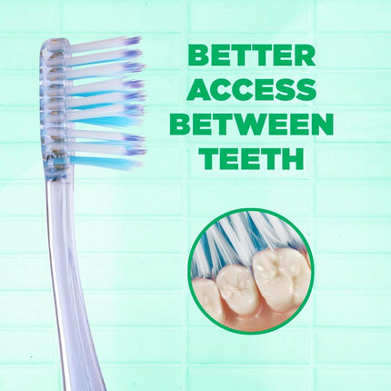 GUM Technique Deep Clean Toothbrush with Quad-Grip Handle, Compact Head & Soft Bristles, 3 Count, Multicoloured