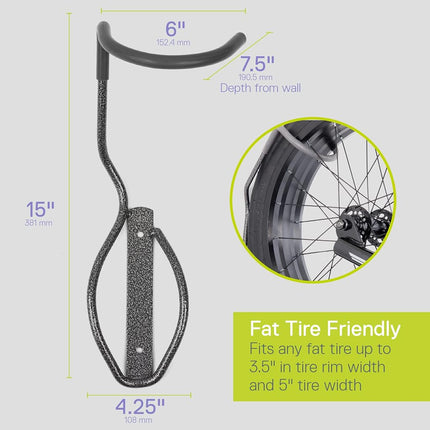 Delta Cycle Fat Tire Leonardo Wall Rack & Tray, Silver