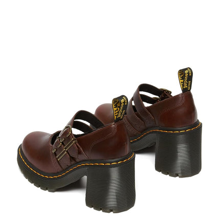 Dr. Martens Women's Eviee Platform, Dark Brown Pull Up, 11