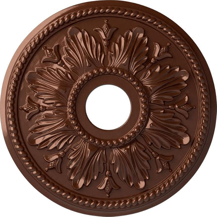 18 1/8"OD x 3 1/2"ID x 2 3/4"P Edinburgh Ceiling Medallion (Fits Canopies up to 5 1/8"), Hand-Painted Copper Penny