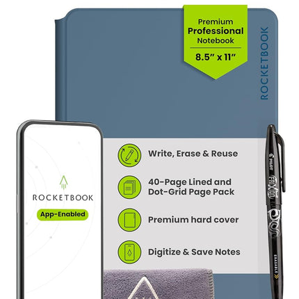 Rocketbook New Pro 2.0 Smart Notebook | Steel Blue