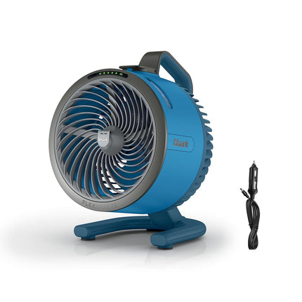 Ventilateur Shark FlexBreeze HydroGo + chargeur de voiture – Ventilateur portable ultra-puissant qui humidifie l'intérieur et l'extérieur, 5 vitesses, 2 modes bonus et vaporisation, Myrtille, FA052QBL