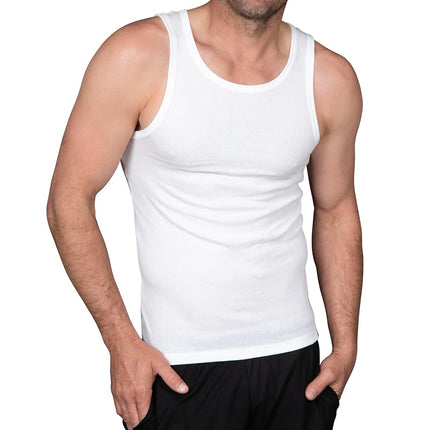 Columbia Men's Tank Undershirt 4 Pack, White, Large