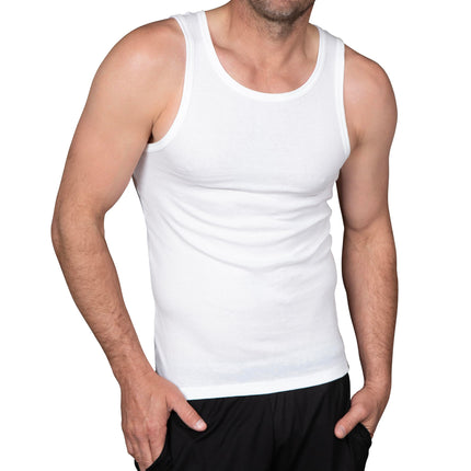 Columbia Men's Tank Undershirt 4 Pack, White, 3XL