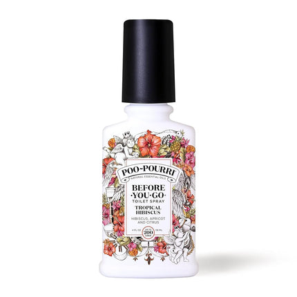 Poo-Pourri Before-You-Go Toilet Spray, Tropical Hibiscus, 4 Fl Oz - Hibiscus, Apricot and Citrus