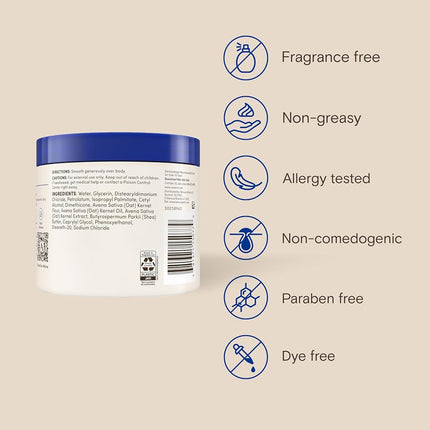 Aveeno Skin Relief Intense Moisture Repair Cream with Triple Oat Complex, Ceramide & Rich Emollients, Steroid- & Fragrance-Free Moisturizing Body Cream for Extra-Dry Skin, 11 oz