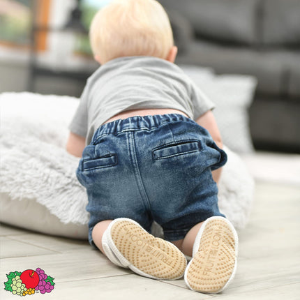 Botines térmicos acogedores Fruit of the Loom con suela antideslizante para bebés (niñas, niños, unisex), color marfil, de 12 a 18 meses