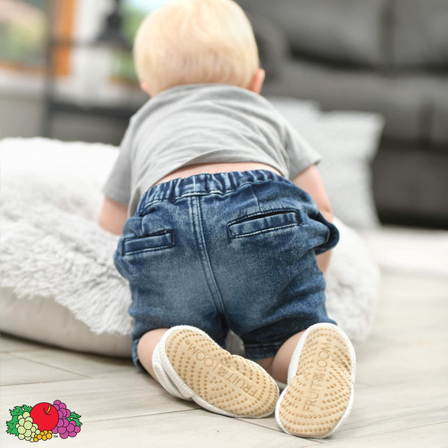 Fruit of the Loom Cozy Thermal Wrap Booties with Non-slip Grips for Baby Girls, Boys, Unisex -, Ivory, 0-6 Months Infant