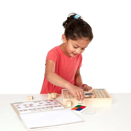Melissa & Doug Deluxe Wooden Stamp Set - ABCs 123s