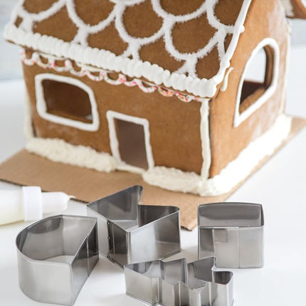 Fox Run Gingerbread House Cookie Cutter Set and Icing Bake Set, 19 Piece