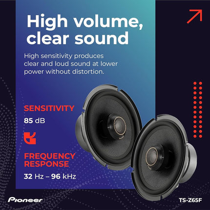 Altavoces coaxiales de rango completo de 2 vías PIONEER TS-Z65F de 6.5"