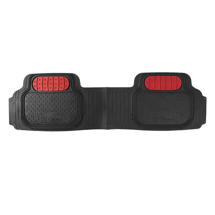 FH Group Car Floor Mats - Heavy-Duty Rubber Floor Mats for Cars, Universal Fit Full Set, Trimmable Automotive Floor Mats, Climaproof Floor Mats for Most Sedan, SUV, Truck Floor Mats Red