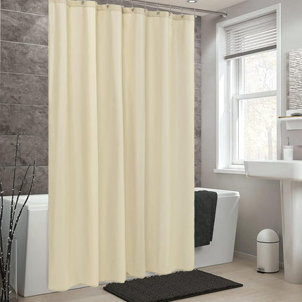 ALYVIA SPRING Extra Long Waterproof Fabric Shower Curtain Liner Cream 72x84