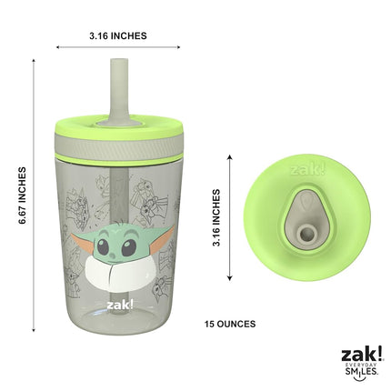 Zak Designs Star Wars Kelso 15oz Leak-Proof Toddler Straw Cups, 2-Pack