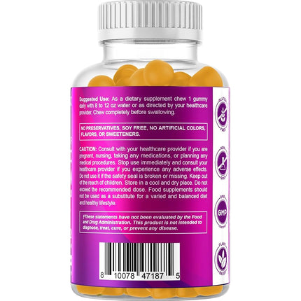 Vitamatic Sugar Free Folic Acid 1 mg Gummies 120 Count Orange Flavor