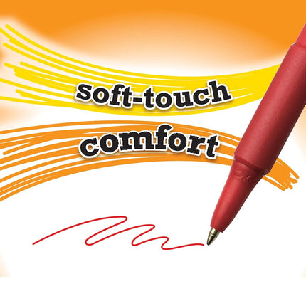 BIC 8373991 Soft Feel Retractable Ball Pen, Medium Point (1.0 mm), Red, 12-Count