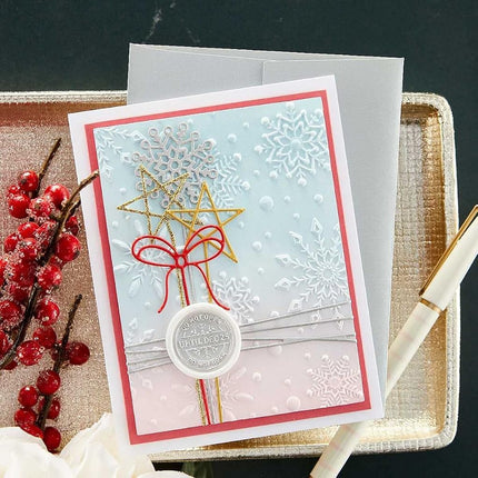 Spellbinders 3D Embossing Folder 5.5"x8.5"-Flurry of Snowflakes, ONE