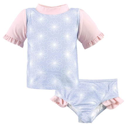 Ensemble de bain anti-UV Hudson Baby unisexe pour bébé, motifs floraux bleus, 12-18 mois