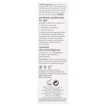 Dermablend Professional Insta-Grip Jelly Primer - 3-in-1: 24-Hour Makeup Extender, Instant Moisturizer, and Skin Tightening Mask - Dermatologist-Created, Fragrance-Free, Allergy-Tested - 30 ml