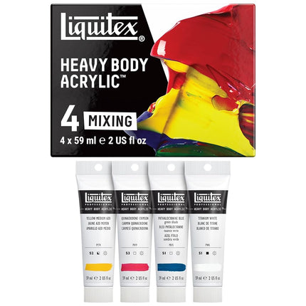 Liquitex Professional Heavy Body Acrylic Paint, 4 x 59ml (2-oz) Mixing Primary Color Set