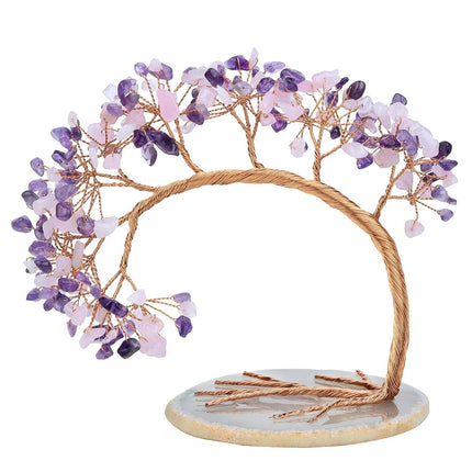 mookaitedecor Natural Amethyst & Rose Quartz Cryst