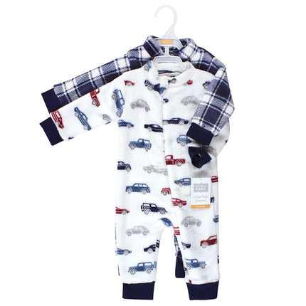 Combinaisons en peluche Hudson Baby pour bébés filles, voitures, 0-3 mois