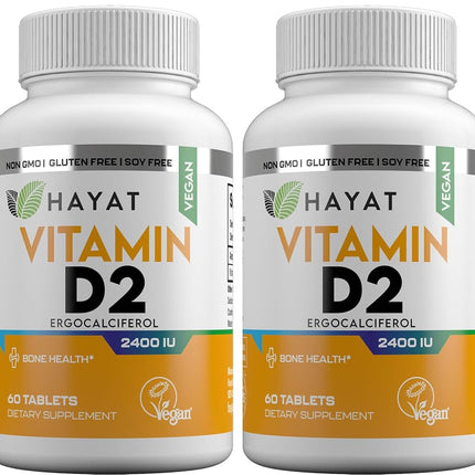 Hayat Vitamins Vegan Natural Vitamin D 2400 IU, D2