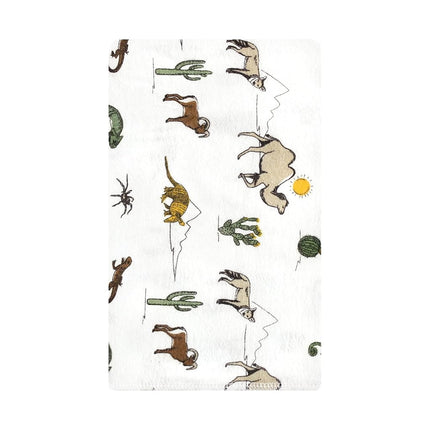 Hudson Baby Unisex Baby Cotton Flannel Burp Cloths, Desert Animals, One Size