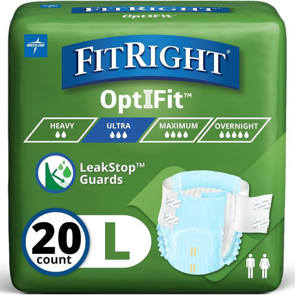 FitRight Ultra Adult Briefs with Tabs, Heavy Absor
