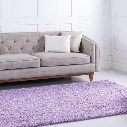 Unique Loom Solid Shag Collection Lilac 3 x 5 Area Rug (3' 2" x 5' 2")