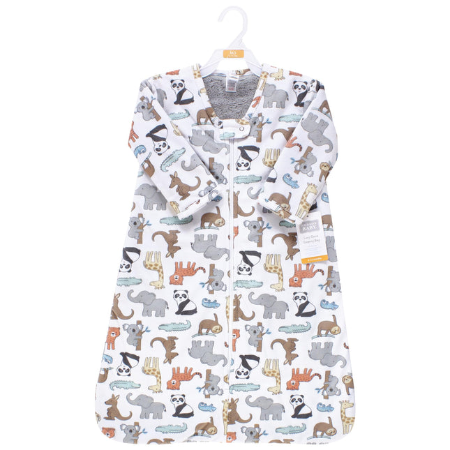 Hudson Baby saco de dormir de felpa de manga larga de piel sintética para bebé, manta usable, animales de zoológico, 18-24 meses