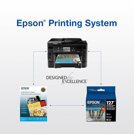 EPSON 127 DURABrite Ultra Ink Black & Color Combo Pack for NX-530, 625, WF-3520, 3530, 3540, 545, 60, 630, 633, 635, 645, 7010, 7510, 7520, 840, 845
