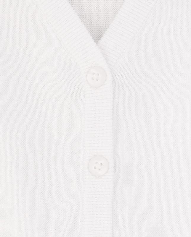 The Children's Place Cardigan col en V pour fille, Blanc, T.T.G